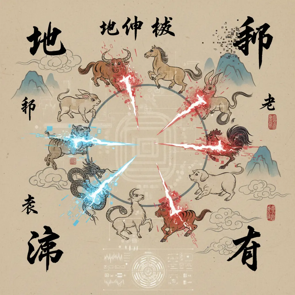 邢沖剋害 - 地支相破