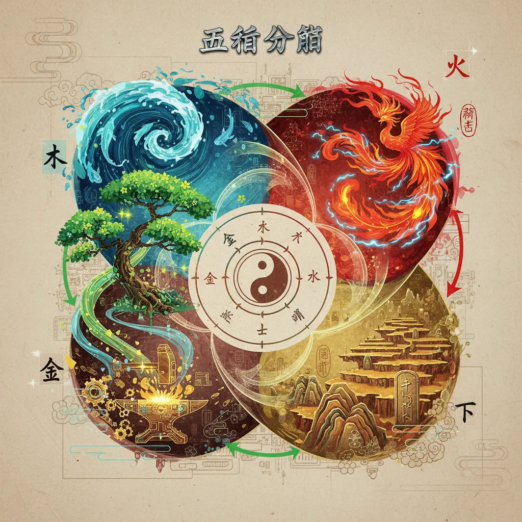 五行分佈 - 金木水火土