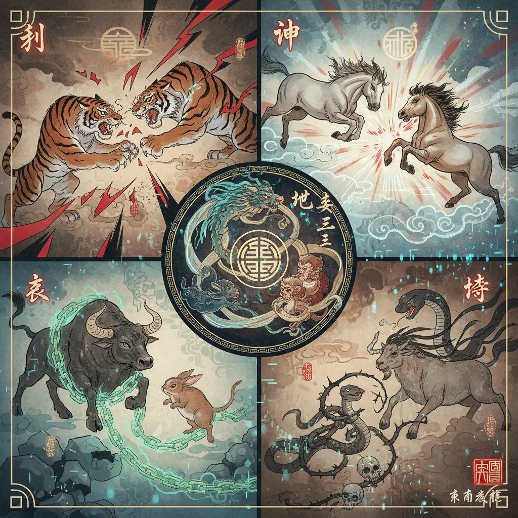 邢沖剋害 - 地支三會