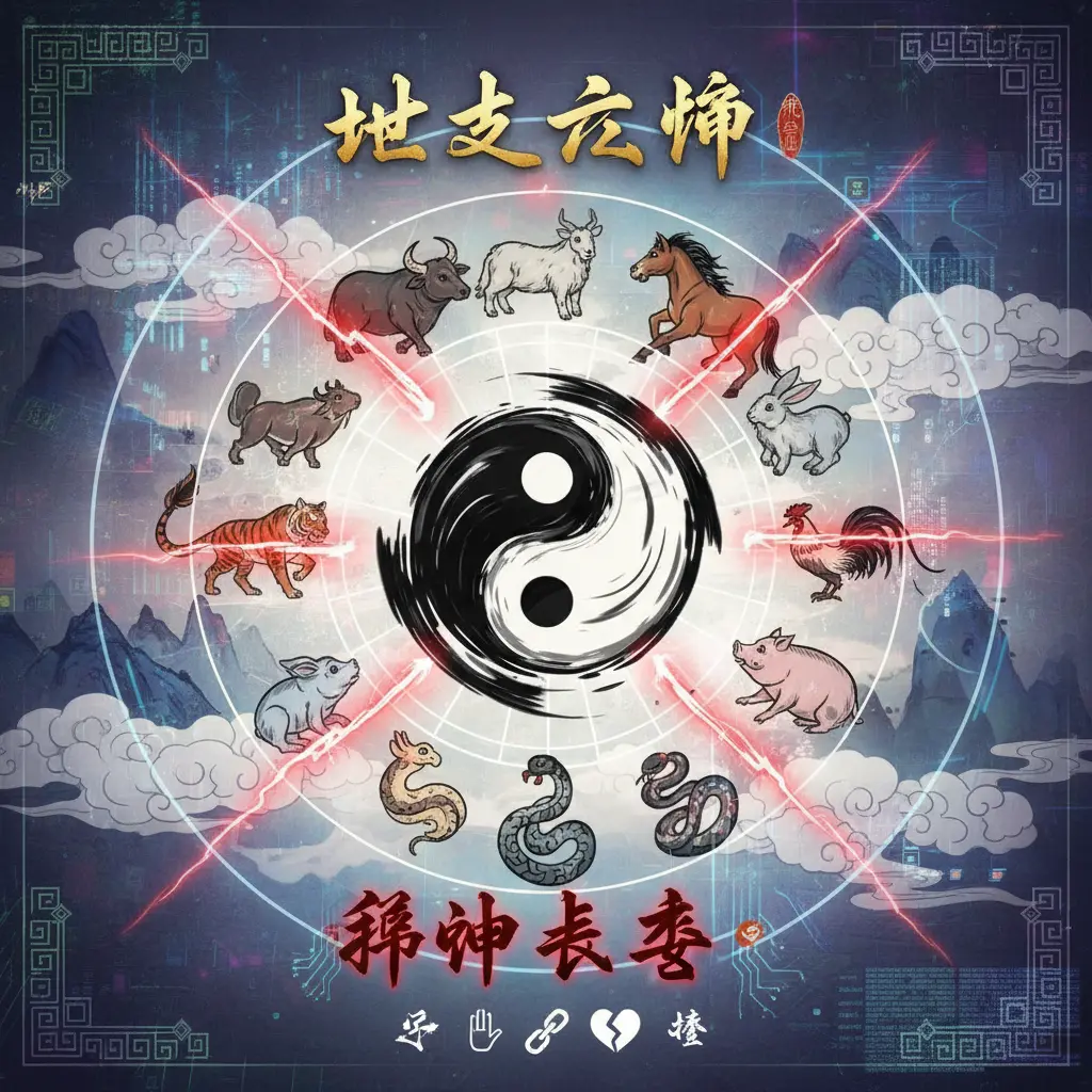 邢沖剋害 - 地支六衝