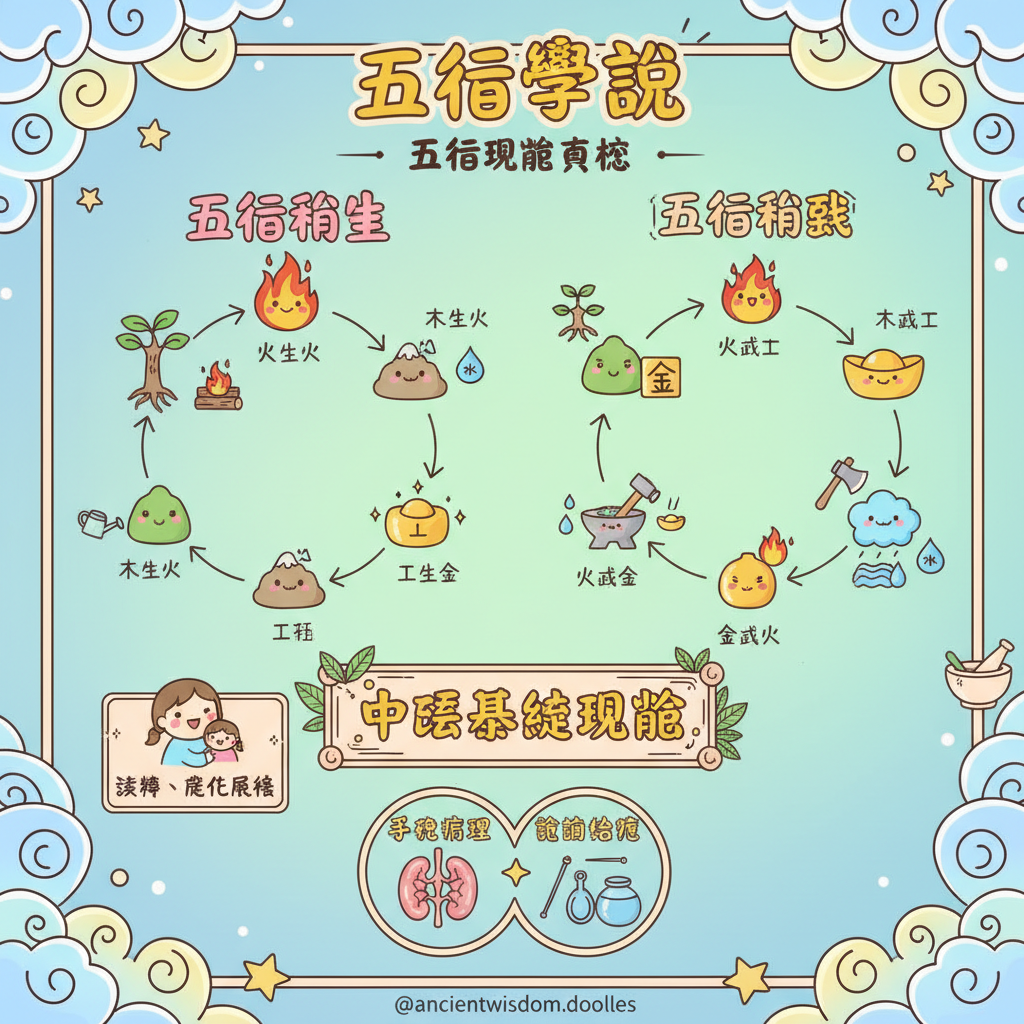 經絡四季整體觀念中醫情志陰陽天干地支五行學說天人相應中醫師臟腑關係金木水火土氣的運行相乘相侮中醫基礎理論五行相剋生理病理季節養生天人感應補母瀉子