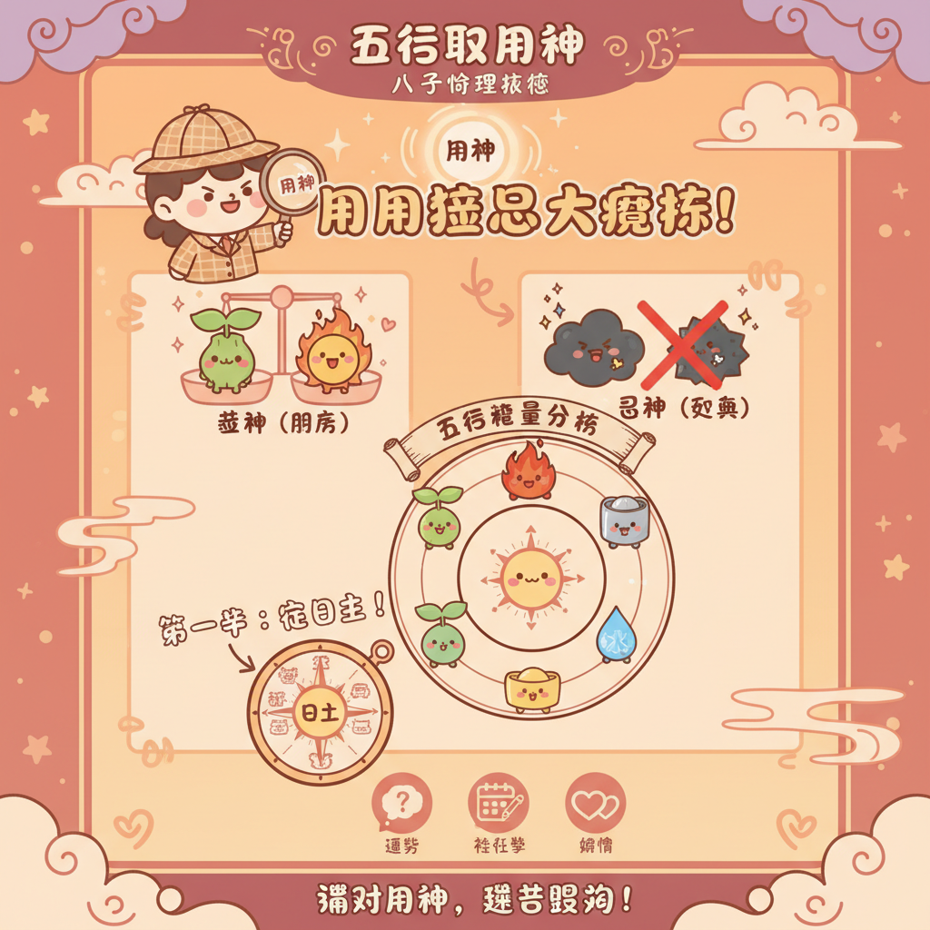 喜用神紫微鬥數流年大運天干地支生辰八字運勢算命師格局八字命理五行生剋身強身弱八字排盤取用神用神分析婚姻預測命名改名八字分析五行平衡格局判斷