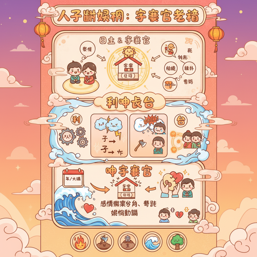 婚姻命局大運干支日主桃花易學神煞五行十神干支組合斷婚期早婚晚婚合婚十神關係剋夫命例分析八字分析命格分析早婚