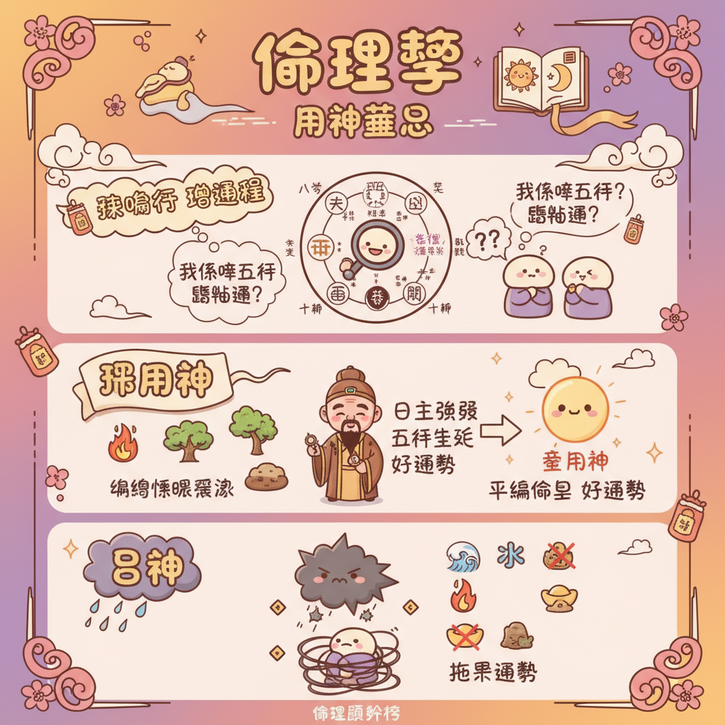 八字日主五行命理學用神喜忌神四柱八字命理師天干地支大運五行平衡五行喜忌八字算命五行取名趨喜避忌捉用神日干旺衰八字排盤吉凶判斷流年運勢