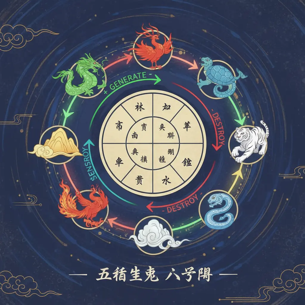 八字盤 - 五行生剋