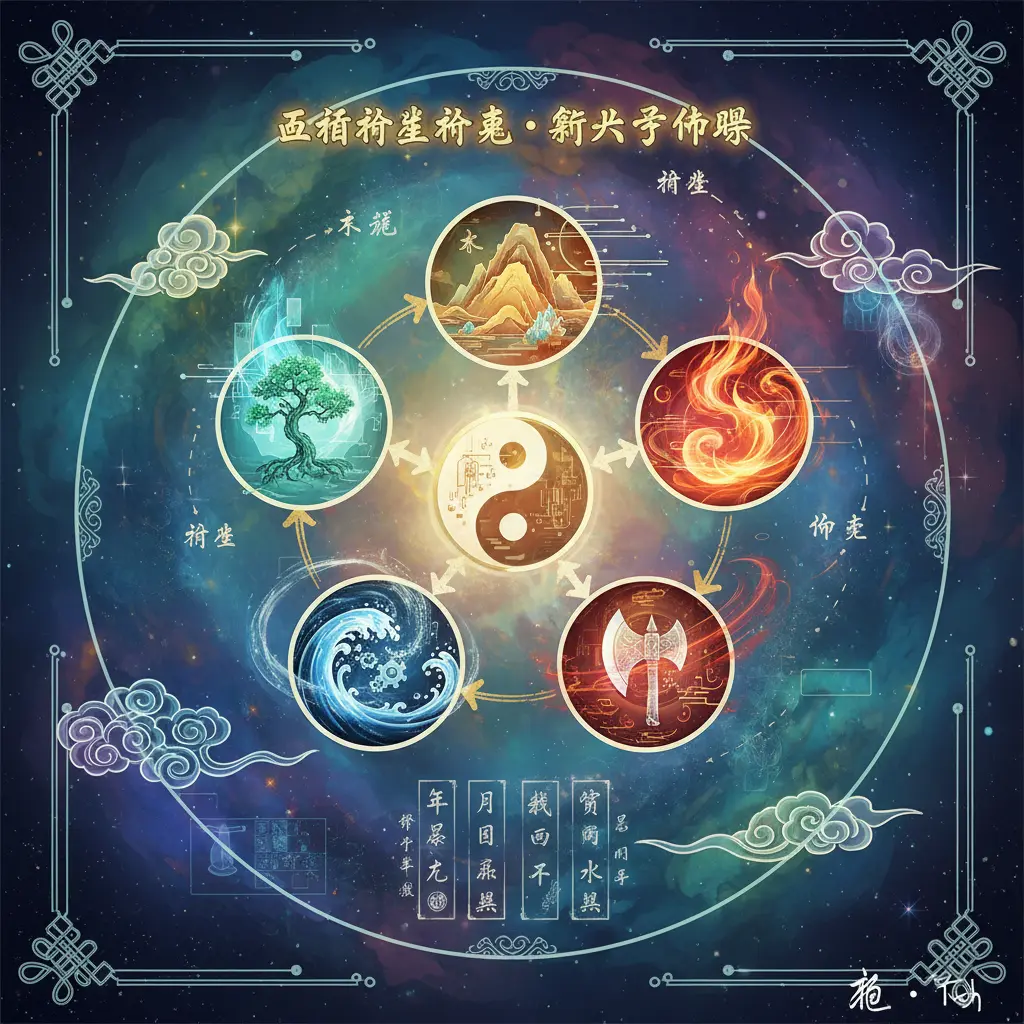 算八字命盤 - 五行相生相剋